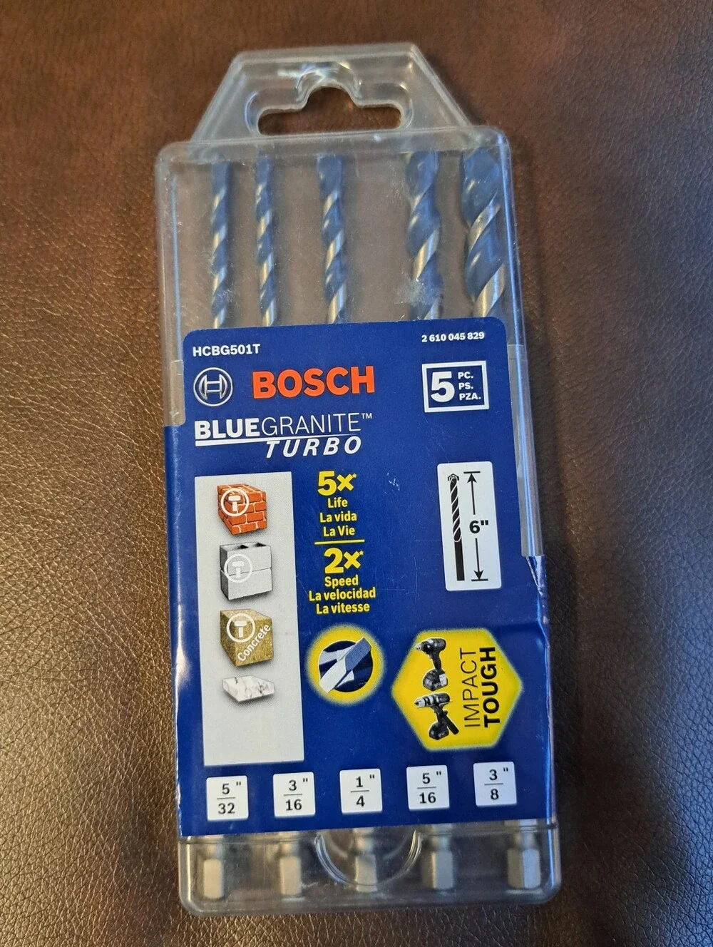 BlueGranite Turbo Masonry Drill Bit Set - (5 Pc)